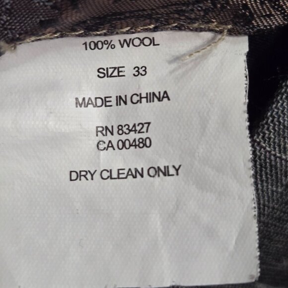 Men Rendezvous Ballin Gray Plaid Windowpane Wool Lined Dress Pants Slacks, 33W - Picture 6 of 7